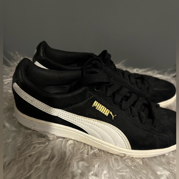 Puma Black and White Suede Classic Sneakers - Picture 3 of 6